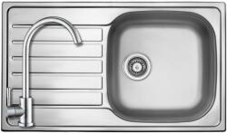 Strong 502486+SAP4-A090 - StrongSinks S1 Mohan rozsdamentes mosogató szatén 860x500 mm + ZEGOR rozsdamentes íves csaptelep szett (502486+SAP4-A090)
