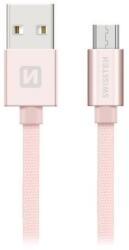 SWISSTEN 71522305 USB-A apa - Micro USB apa Adat- és Töltőkábel 2m - Rózsaszín (71522305) (71522305)