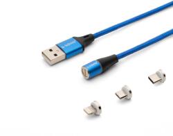 SAVIO 3az1-ben type-C, Micro USB, Lightning mágneses kábel 1m kék (CL-154) (CL-154) (CL-154)