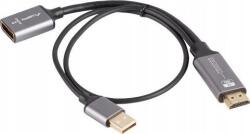 Lanberg AD-HD-DP-02 HDMI 2.0 apa - DisplayPort 2.0 anya 4K 60Hz Átalakító Adapter - Ezüst (AD-HD-DP-02) (AD-HD-DP-02)