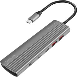 LogiLink Ultravékony USB 3.2 Gen2 hub, 2x USB-A, 8x USB-C, PD, 100 W, asztroszürke (UA0415) (UA0415) (UA0415)