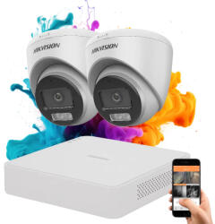 Hikvision ColorVu 2 kamerás biztonsági dome kamera rendszer 5MP színes éjszakai képpel