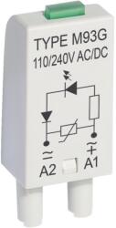 Relpol M93G Állapotjelző + varisztor, LED-es 110/230 VAC/DC, zöld (854860) (854860)