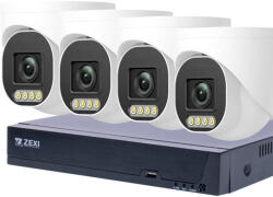  8MP H. 265x IP POE SWITCH 4db-os 4mm DOME Kamerás Biztonsági Rendszer IP66 Vízálló Éjjel Nappal színes látás Hangrögzítés