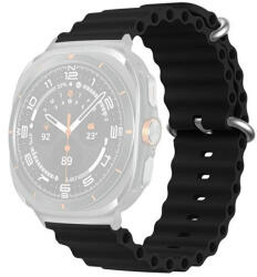 Samsung Galaxy Watch Ultra (47mm) SM-L705, szilikon pótszíj, állítható, hullámos kialakítás, fekete
