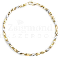  14 karátos sárga- és fehér arany karkötő - 20, 5 cm / 3 mm (AU13444) AU13444