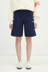 adidas Originals rövidnadrág PINSTRIPE SHORT női, sötétkék, mintás, magas derekú, JC7683 - sötétkék 40