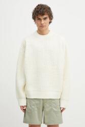 Mki Miyuki Zoku gyapjúkeverék pulóver Chunky Rib Knit Crewneck meleg, férfi, bézs, CHUNKY. RIB. KNIT. CREWNE. - bézs M
