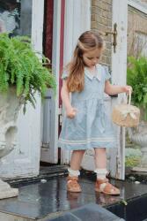 Konges Sløjd gyerek pamutruha CELEBRATION ALLIE SAILOR DRESS GOTS mini, harang alakú, KS103567 - kék 134-140