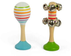 Bigjigs Toys Súprava Rumba guľa modrá a rolničky zelené (BJ37069-MODR-ZEL)