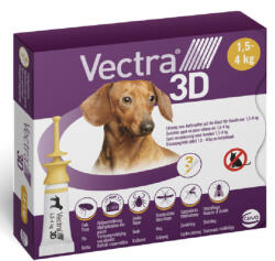 Vectra 3D 1, 5 és 4 kg közötti kutyáknak 3 pipetta