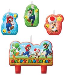 Nintendo Super Mario születésnapi gyertya szett - 4 db gyertya egyben (DPA17155455)