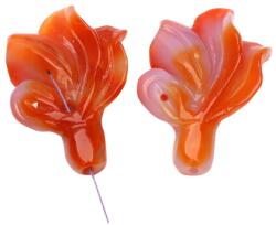  Pandantiv din Carneol Floare cu Gaura 50-52 x 34-35 x 9-10 mm - Piatra Energiei si Vitalitații - pentru Bijuterii - 1 Buc