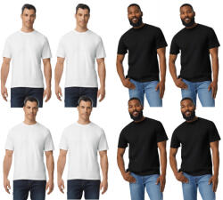 Gildan 8 db-os csomagban Gildan GI3000 körkötött rövid ujjú férfi pamut póló, fekete-fehér-S (CS8-GI3000bl-wh-S)