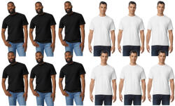 Gildan 12 db-os csomagban Gildan GI3000 körkötött rövid ujjú férfi pamut póló, fekete-fehér-2XL (CS12-GI3000bl-wh-2XL)