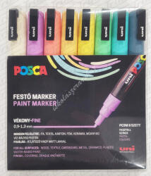 uni Dekormarker Uni Posca PC-3M készlet 8 darabos PASZTELL