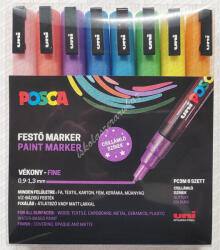 uni Dekormarker Uni Posca PC-3M készlet 8 darabos GLITTER