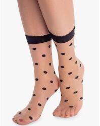 Knittex DOTS 20 DEN mintás pöttyös fekete-testszínű bokafix