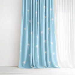 Goldea draperie 100% bumbac - palmieri pe albastru pastel 240x150 cm