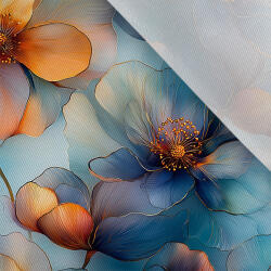 Takoy Ruházati anyag / Ruha anyag fényes hatással átlátszó virágok Welly