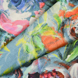 Takoy Viszkózvászon lenvászon keverékkel Alla festett virágok