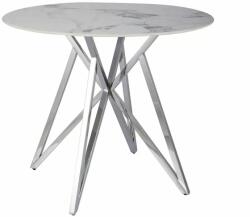 SIGNAL MEBLE Étkezőasztal MURANO 90 cm | fehér, króm (MURANOBCHFI90)