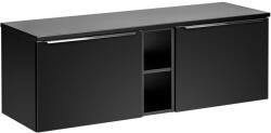 ArtCom Fürdőszoba szekrény felsővel SANTA FE Fekete D140/1 | 140 cm