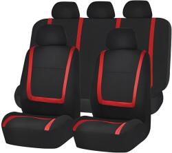 Set huse scaun auto ieftine, Universale 9 piese, model RED LINE - ROSU FAVLine Selection