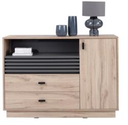 MEBLAR Fiókos komód ALLMO AL7 | estana tölgy, antracit