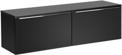 ArtCom Fürdőszoba szekrény felsővel SANTA FE Fekete D160/1 | 160 cm