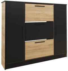 KIER Cipőtároló BENY SZNB02D | craft arany tölgy/fekete