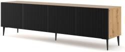 ARTBm TV állvány RAVENNA B 4D 200 | kézműves tölgy / fekete matt Kivitel: Tölgyfa artisan / matt fekete / fekete lábak (5903769729630)