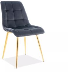 SIGNAL MEBLE Étkezőszék CHIC VELVET | arany láb Szín: Fekete/ Bluvel 19 (CHICVZLC)