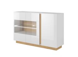 ArtLas Vitrin ARTENS 138 LED-világítással | grandson tölgy/fényes fehér