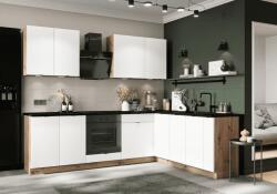 Artstolk Sarokkonyha GIANNA C | tölgy kézműves/fehér 200-260 cm Kivitel: munkalappal (CKAWGRGR01A1363)