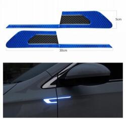 Set 2 stickere reflectorizante BUMERANG cu insertie Carbon 5D, culoare Albastra FAVLine Selection