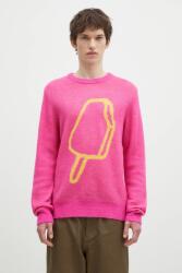 Icecream gyapjúkeverék pulóver Popsicle Crewneck férfi, rózsaszín, IC24436 - rózsaszín S