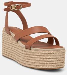 Tommy Hilfiger bőr szandál ANKLE STRAP LEATHER PLATFORM barna, FW0FW08497 - barna Női 41