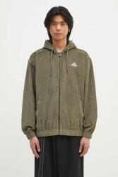 Adidas kordbársony pulóver Cord Hoodie zöld, sima, kapucnis, JD5394 - zöld XL