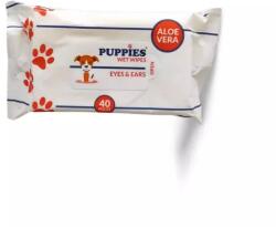Puppies Servetele Umede cu Aloe Vera pentru Ochi si Urechi 40 buc pach (pam-P10301)