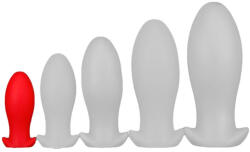 EggPlay Saurus - prémium szilikon anális dugó, piros, S 10x4.5 cm