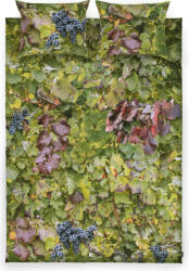 Foonka Lenjerie de pat Hayka desen viță de vie 155 x 220 cm dublă cu 2 fețe de pernă 70 x 80 cm (155x220/70x80-V) Lenjerie de pat