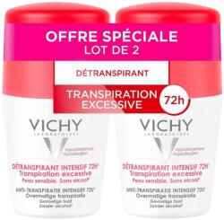 Vichy Deodorant Antiperspirant Roll-on 72h Piele Sensibilă Transpirație Excesivă 2x50ml