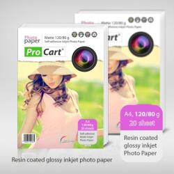 Procart Top 20 coli hartie foto Procart autoadeziva mata 120/80g, format A4 (20SAMA4)