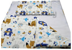 Babakirály Gyermek ágynemű szett Bébi méret, Erdei állatok, kék 75 * 100 cm (2 db/sz) (gyakeak2)