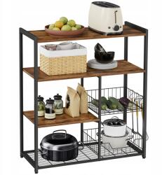 SONGMICS Konyhaszekrény sziget kiegészítő asztal 95 cm Loft (KKS96X)