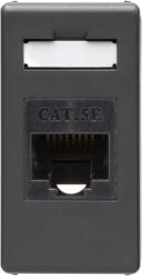 Gewiss System adatcsatlakozó, RJ45 kat. 5E, süllyesztett, moduláris - 1 modulos, fekete (GW21271)