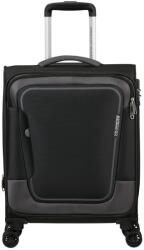 Samsonite Pulsonic Spinner 4-kerekes bővíthető kabin bőrönd 55x40x23/26cm, fekete (146516-0423)