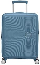 Samsonite Soundbox 4-kerekes keményfedeles bővíthető kabin bőrönd 55x40x20/23 cm, szürkés kék (88472-E612)