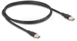 Delock USB 2.0 kábel USB Type-C dugó - dugó PD 3.0 60 W 1 m fekete Szilikon (DL81238) (DL81238)